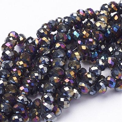 Electroplate Glass Beads Strands EGLA-D020-6x4mm-37-1