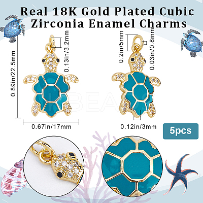 5Pcs Rack Plating Brass Micro Pave Cubic Zirconia Pendants KK-BBC0010-07A-1