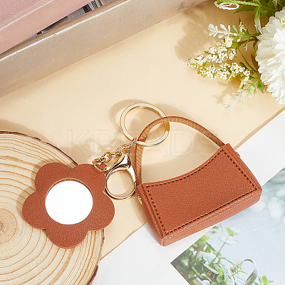 1Pc Portable Imitation Leather Bag Keychain AJEW-CL0001-64A-1