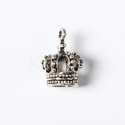 Tibetan Style Alloy Crown Pendants TIBEP-S120-AS-NR-1