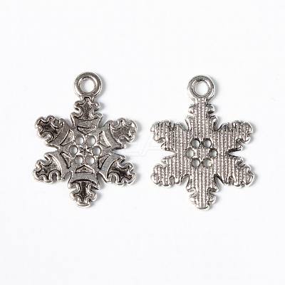 Tibetan Style Alloy Snowflake Pendants EA115Y-1