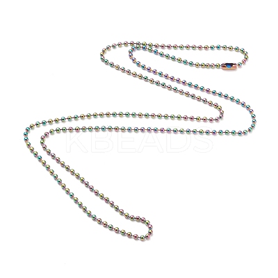 Ion Plating(IP) 304 Stainless Steel Ball Chain Necklaces LS-NJEW-L149-B02-M-1
