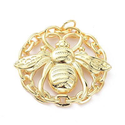 Brass Pendants KK-D004-22G-1
