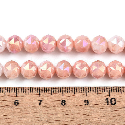 Anti-Tarnish Electroplate Glass Beads Strands GLAA-N010-8mm-08-1