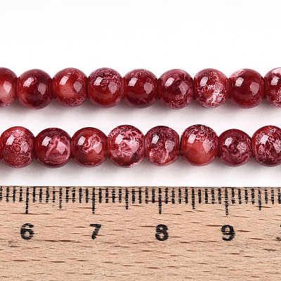 Baking Paint Glass Beads Strands DGLA-N003-6mm-A02-1