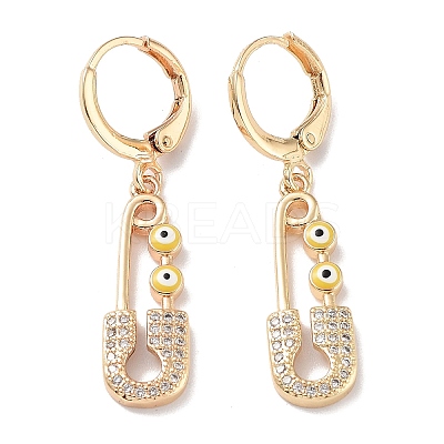 Real 18K Gold Plated Brass Dangle Leverback Earrings EJEW-L269-016G-04-1