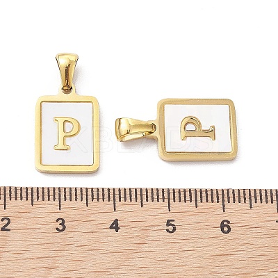 Ion Plating(IP) 304 Stainless Steel Pave Shell Pendants X-STAS-G327-01G-P-1