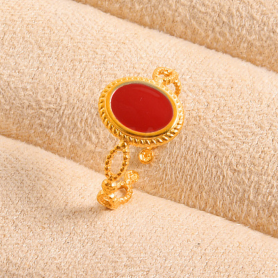 304 Stainless Steel with Enamel Cuff Open Rings for Women CS7687-3-1