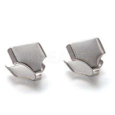 Tarnish Resistant 304 Stainless Steel Folding Crimp Ends LS-X-STAS-G122-09P-C04-1