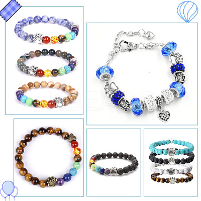 100Pcs 2 Styles Tibetan Style Zinc Alloy Dog Paw Prints European Beads MPDL-AR0001-02-1