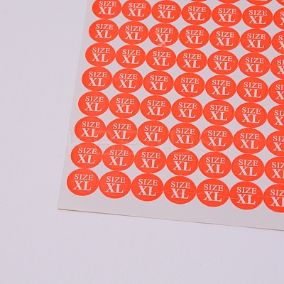 Size XL Clothing Size Round Sticker Labels DIY-WH0209-86C-1