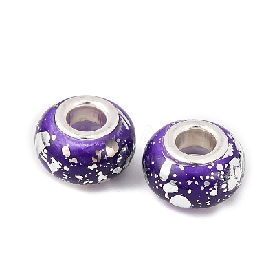 Opaque Resin Rondelle European Beads RESI-Z046-03H-1