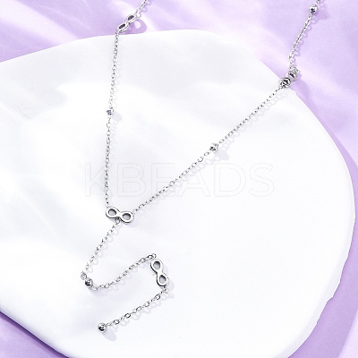 304 Stainless Steel Infinity Y Necklaces NJEW-R026-21P-1
