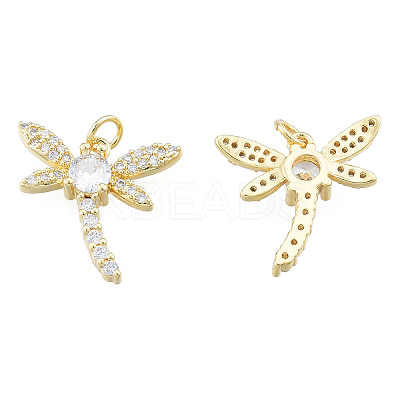 Brass Micro Pave Clear Cubic Zirconia Pendants ZIRC-N039-265-1