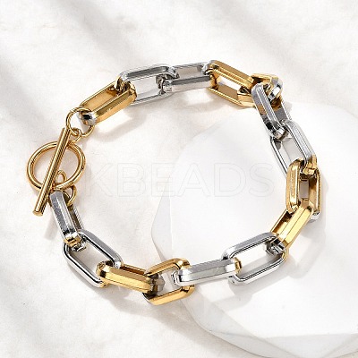 304 Stainless Steel Cable Chain Bracelets for Women LS-BJEW-D377-01E-1