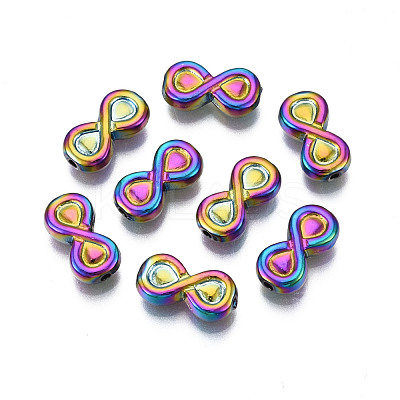 Rack Plating Rainbow Color Alloy Beads PALLOY-S180-332-1