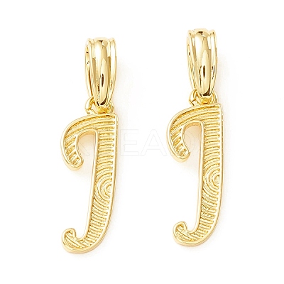 Rack Plating Eco-Friendly Brass Letter Pendants KK-K265-02G-J-1