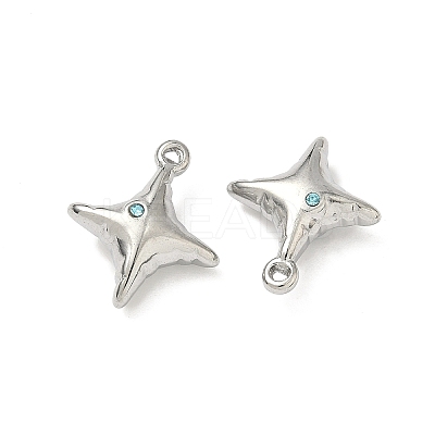 304 Stainless Steel Rhinestone Pendants STAS-L308-04C-P-1