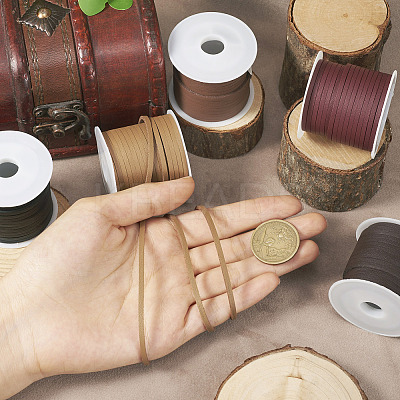 25M 5 Colors Flat Imitation Leather Cord OCOR-TA0001-46-1