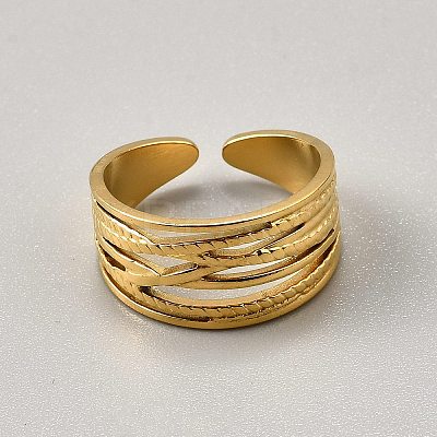 304 Stainless Steel Adjustable Cuff Rings for Women RJEW-WH0002-41E-G-1