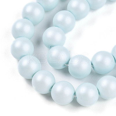 Baking Paint Pearlized Glass Pearl Bead Strands HY-N002-6mm-B01-1