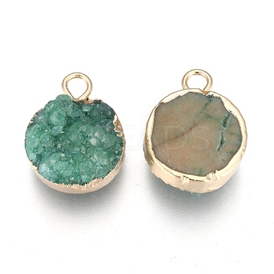 Natural Druzy Agate Pendants G-L566-A-1