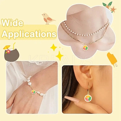 10PCS 10Pcs Fruit 304 Stainless Steel Enamel Charms STAS-YW0003-17G-1