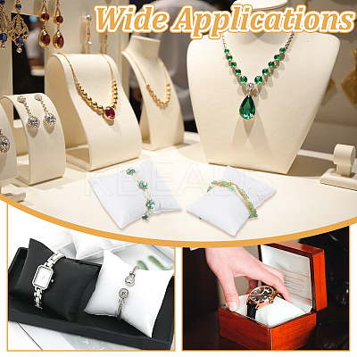 PU Leather Jewelry Watch/Bracelet Display Pillows ODIS-WH0043-198B-1
