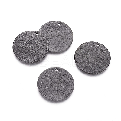 304 Stainless Steel Textured Pendants Ion Plating(IP) LS-STAS-I098-01-20mm-B-1