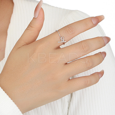 OT Clasp 925 Sterling Silver Adjustable Finger Rings for Women FS-WGF9FBF-01-1