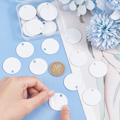 30Pcs Blank Double-sided Heat Transfer Aluminium Pendants DIY-BC0012-89B-1