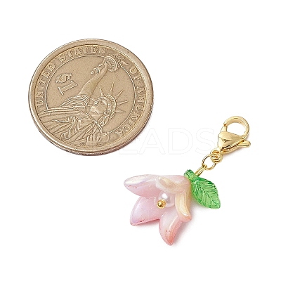 Acrylic Morning Glory Pendant Decorations HJEW-JM02861-1