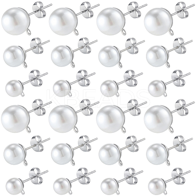 304 Stainless Steel Stud Earring Findings EJEW-SP0001-17I-1