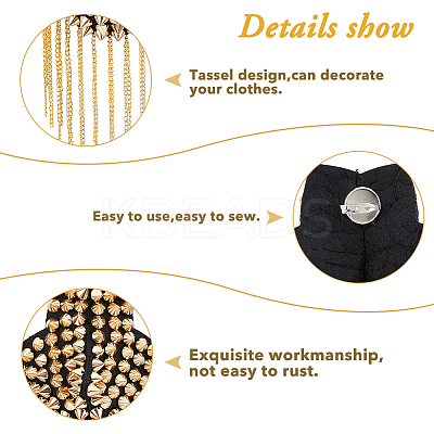 Fashionable Punk Style Chain Tassel Epaulettes DIY-WH0304-475G-1