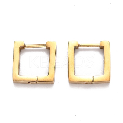 304 Stainless Steel Square Huggie Hoop Earrings STAS-J033-09A-G-1