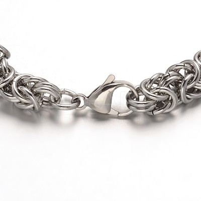 Tarnish Resistant 304 Stainless Steel Byzantine Chains Bracelets X-STAS-L149-14-1