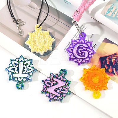 26 Letters & Ampersand Flower Pendant Silicone Mold DIY-O008-01-1