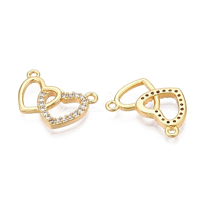 Brass Micro Pave Clear Cubic Zirconia Pendants KK-T073-22G-1