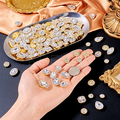 100Pcs Teardrop/Heart/Star Sew on Rhinestones GACR-TA0001-07A-1