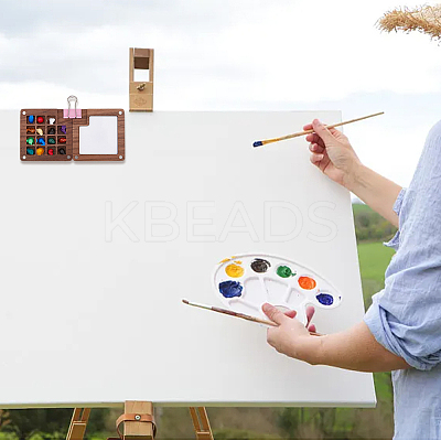 2Pcs 2 Styles Wood Magnetic Flip Top Paintbox AJEW-DC0001-26-1