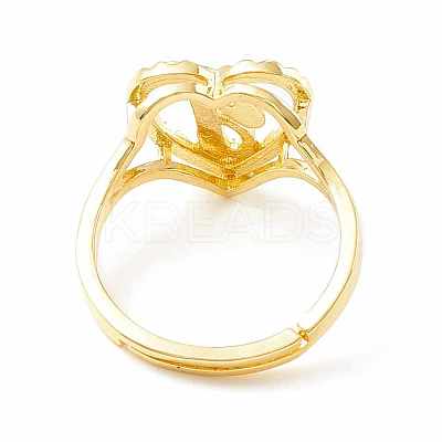 Real 18K Gold Plated Brass Alphabet Adjustable Rings RJEW-M139-18J-1