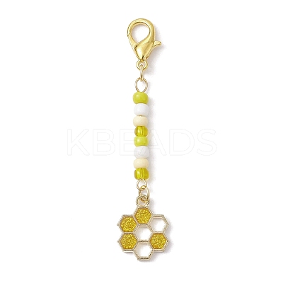 4Pcs 4 Styles Alloy Enamel Pendant Decorations HJEW-JM01696-1
