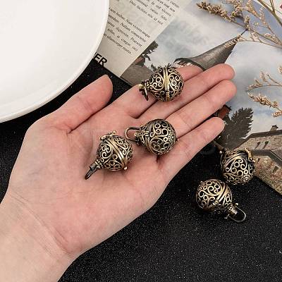 Brass Hollow Round Cage Pendants LS-KK-L079-02-NR-1