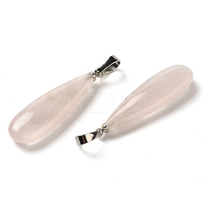 Natural Rose Quartz Pendants G-Q192-07P-02-1