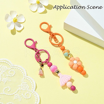 Spray Painted Alloy Bar Beadable Keychain for Jewelry Making DIY Crafts KEYC-A011-02J-1