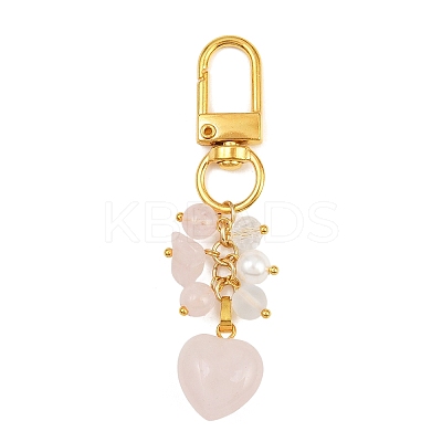 Natural Rose Quartz Pendant Decorations HJEW-JM04150-01-1