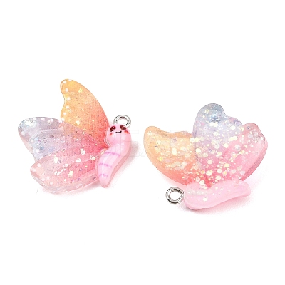 Transparent & Opaque Resin Pendants RESI-P048-02E-P-1