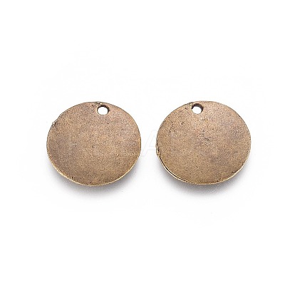 Tibetan Style Flat Round Alloy Tag Blank Charms TIBEP-25563-AB-FF-1