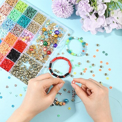 DIY Polymer Clay Stretch Charms Bracelets Making Kits DIY-YW0011-63-1