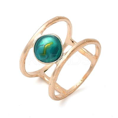 Alloy with Turquoise Round Finger Ring for Women FS-WGC40FF-01-1